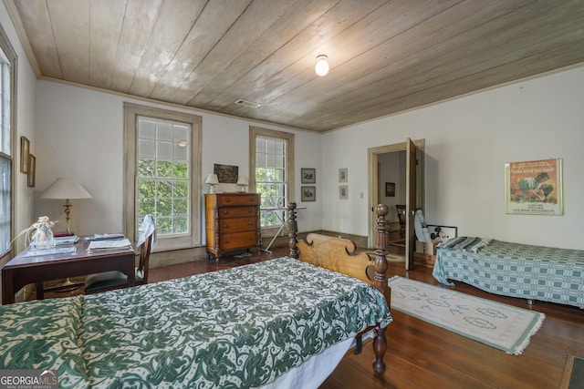 171 N Jefferson Ave, Talbotton, GA 31827 - bedroom with wooden ceiling and wood finished floors