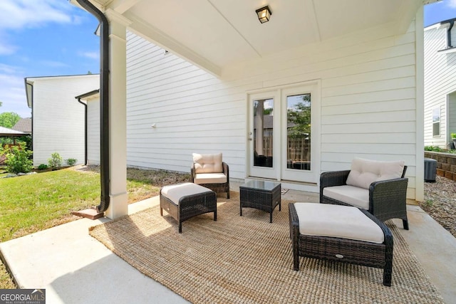 75 Georgian Oaks Ct, Newnan, GA 30265 - view of patio with an outdoor hangout area and french doors