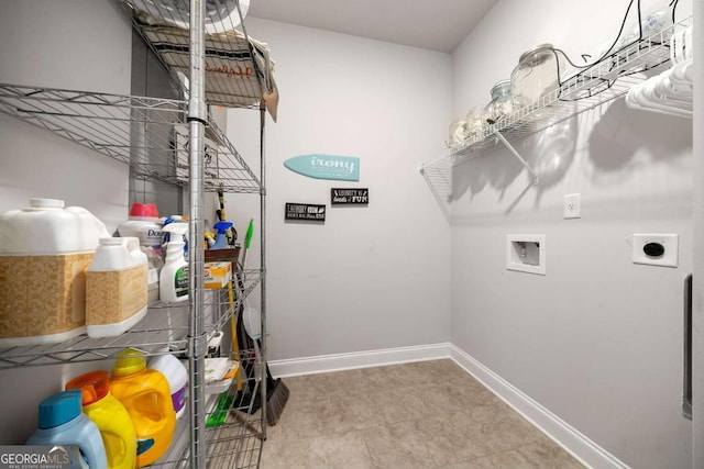 75 Georgian Oaks Ct, Newnan, GA 30265 - laundry area with electric dryer hookup, hookup for a washing machine, and baseboards