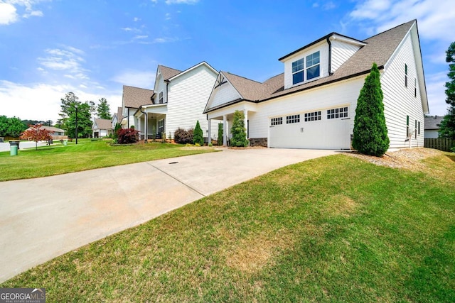 75 Georgian Oaks Ct, Newnan, GA 30265 - view of front of property with concrete driveway, a front lawn, and a garage