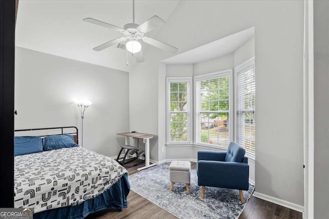 613 Wiley Ct, Canton, GA 30115 - bedroom featuring wood finished floors and ceiling fan
