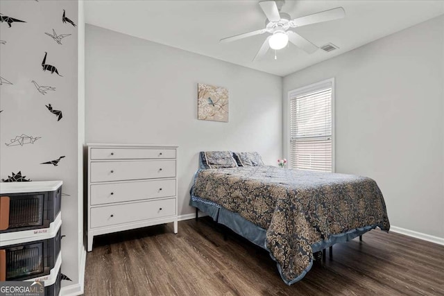 613 Wiley Ct, Canton, GA 30115 - bedroom with wood finished floors and ceiling fan