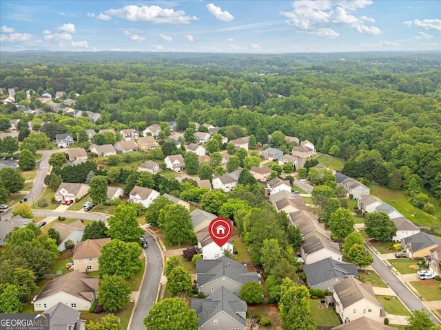 613 Wiley Ct, Canton, GA 30115 - aerial perspective of suburban area with a heavily wooded area