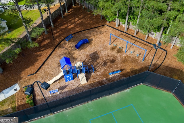 aerial view of a park
