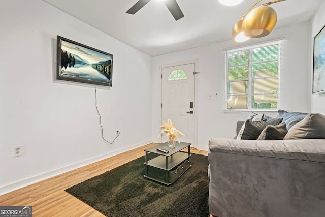 210 Estoria St SE, Atlanta, GA 30316 - living room with ceiling fan and wood finished floors