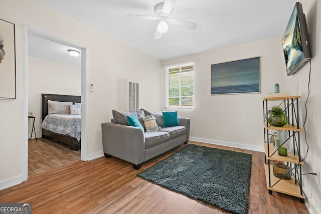 210 Estoria St SE, Atlanta, GA 30316 - living area featuring wood finished floors and a ceiling fan
