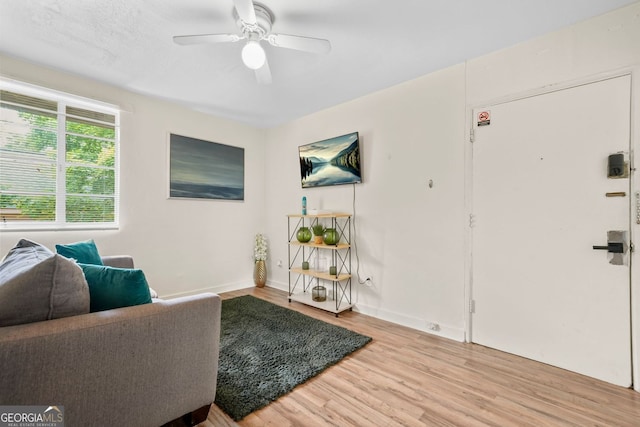 210 Estoria St SE, Atlanta, GA 30316 - living room featuring light wood finished floors and a ceiling fan