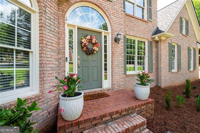 101 Misty Valley Dr, Canton, GA 30114 - entrance to property with brick siding and a shingled roof