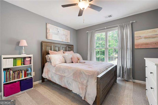 101 Misty Valley Dr, Canton, GA 30114 - bedroom featuring light carpet, baseboards, and a ceiling fan