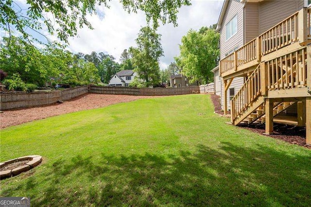 101 Misty Valley Dr, Canton, GA 30114 - view of yard featuring stairway and a deck