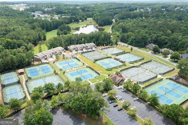 101 Misty Valley Dr, Canton, GA 30114 - aerial view of property's location with a nearby body of water and a forest