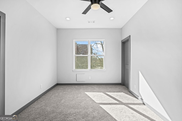 3378 Bachelor St, Atlanta, GA 30344 - spare room with carpet, baseboards, a ceiling fan, and recessed lighting