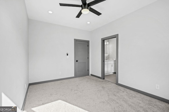 3378 Bachelor St, Atlanta, GA 30344 - carpeted spare room featuring a ceiling fan, baseboards, and recessed lighting