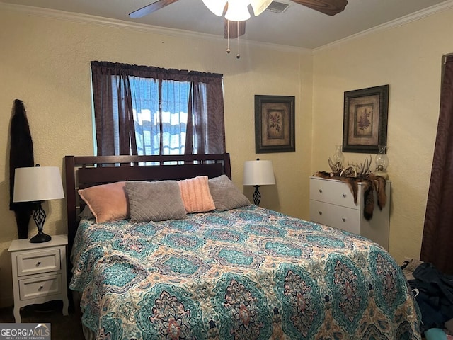 194 Lower Brookfield Rd, Tifton, GA 31794 - bedroom with crown molding and ceiling fan