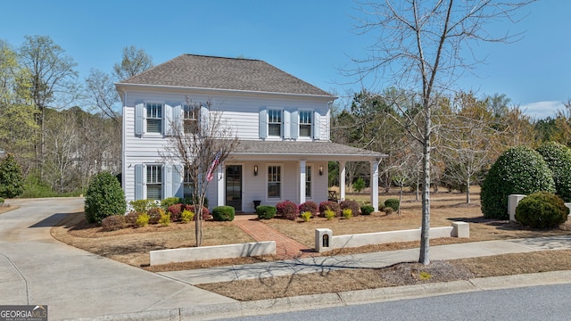 2970 Greenleffe Dr, Statham, GA 30666 - view of front of house featuring concrete driveway, covered porch, and a shingled roof