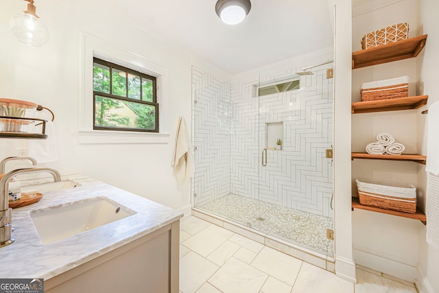 1231 Mansfield Ave NE, Atlanta, GA 30307 - full bathroom featuring tiled shower and double vanity