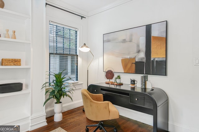 1231 Mansfield Ave NE, Atlanta, GA 30307 - home office with wood finished floors and ornamental molding