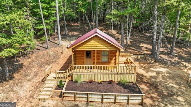 786 Cook Henry Rd Unit 7, Morganton, GA 30560 - view of front of home featuring log siding and a wooden deck