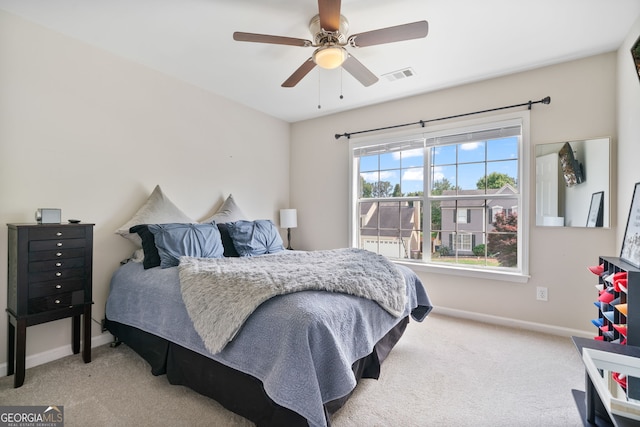 565 Barsham Way, Johns Creek, GA 30097 - bedroom with carpet flooring, baseboards, and ceiling fan