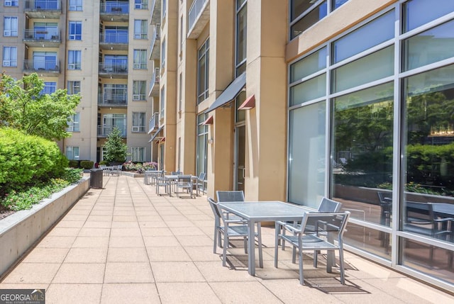 view of patio featuring outdoor dining space