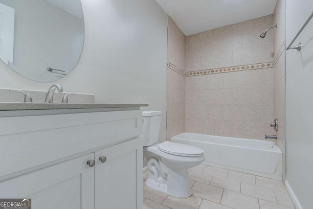 233 Clayton St, Fairburn, GA 30213 - full bathroom with shower / bathtub combination, vanity, and tile patterned flooring