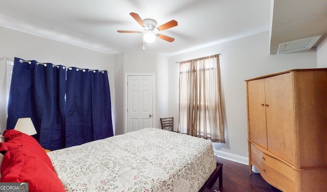 117 Joseph E Lowery Blvd NW, Atlanta, GA 30314 - bedroom with dark wood-style flooring, baseboards, and a ceiling fan