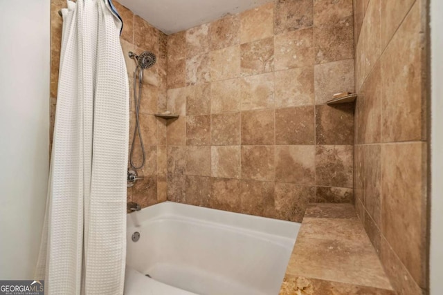 800 Peachtree St NE Unit 2304, Atlanta, GA 30308 - bathroom with shower / bath combo with shower curtain