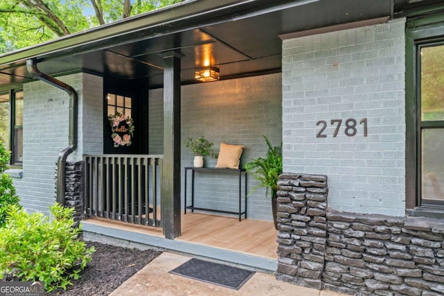 2781 Long Way, Decatur, GA 30032 - property entrance with covered porch and brick siding