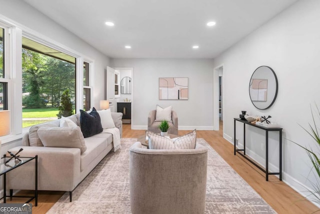 2781 Long Way, Decatur, GA 30032 - living area with recessed lighting, wood finished floors, and baseboards