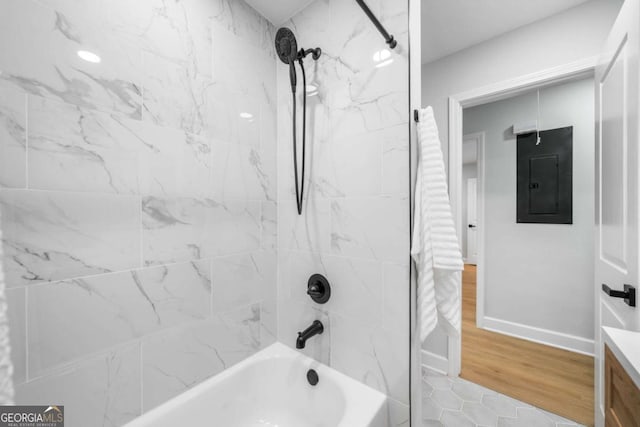 2781 Long Way, Decatur, GA 30032 - bathroom featuring electric panel, bathtub / shower combination, vanity, and baseboards