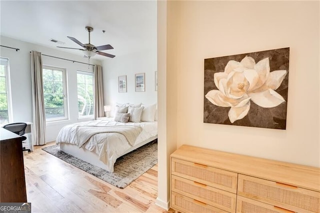 1430 Dresden Dr NE Unit 225, Atlanta, GA 30319 - bedroom featuring light wood-style floors and a ceiling fan