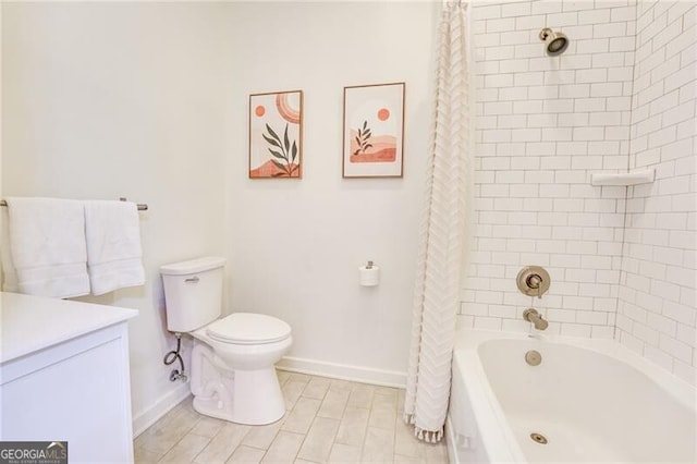1430 Dresden Dr NE Unit 225, Atlanta, GA 30319 - full bathroom featuring baseboards, toilet, shower / bath combination with curtain, and vanity