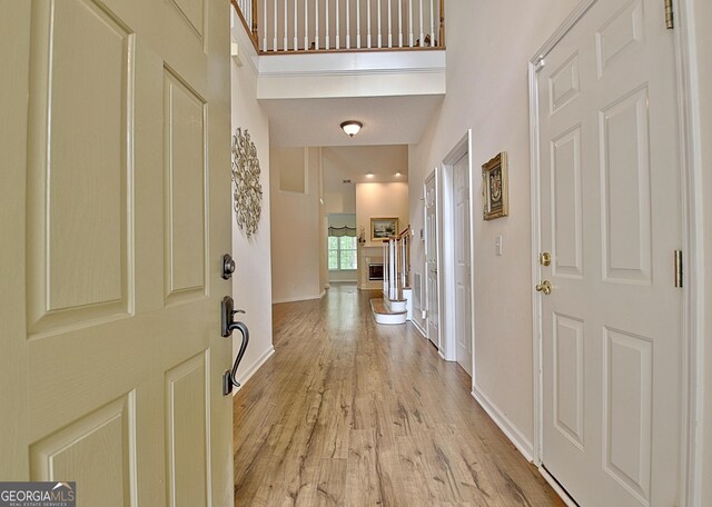 44 Arbor Way, Newnan, GA 30265 - entryway featuring light wood-type flooring and baseboards