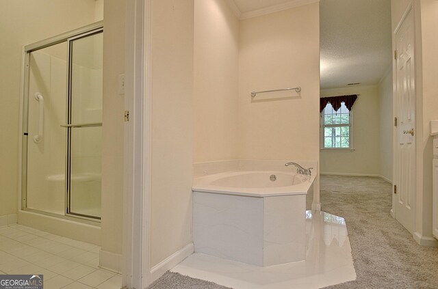 44 Arbor Way, Newnan, GA 30265 - full bath with a shower stall, crown molding, a garden tub, and baseboards