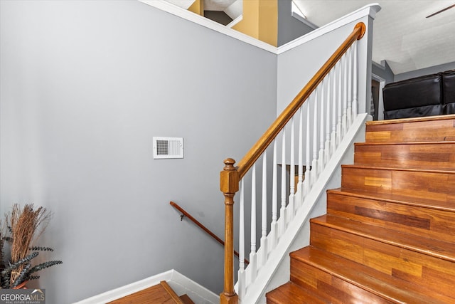 995 Chimney Trace Way, Lawrenceville, GA 30045 - staircase featuring baseboards and wood finished floors