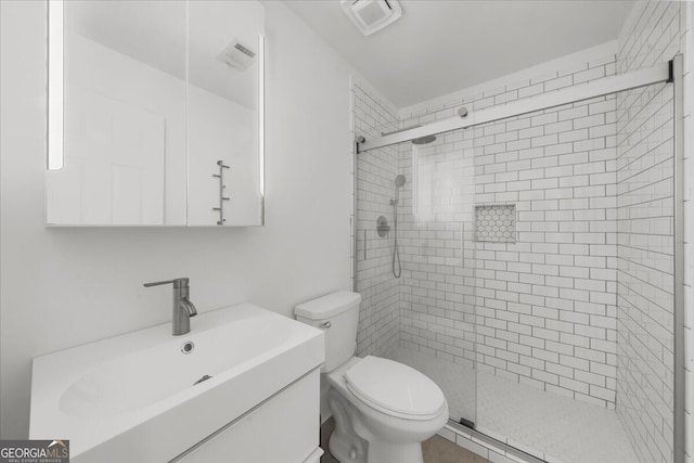 7049 Bennington Ln, Cumming, GA 30041 - full bathroom with a stall shower and vanity