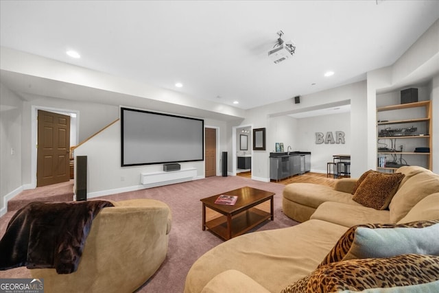 7049 Bennington Ln, Cumming, GA 30041 - home theater featuring recessed lighting and carpet