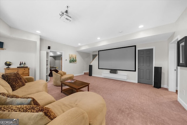 7049 Bennington Ln, Cumming, GA 30041 - home theater featuring light carpet and recessed lighting