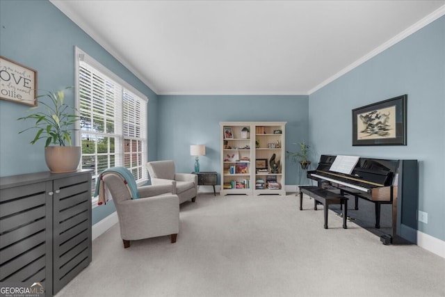 7049 Bennington Ln, Cumming, GA 30041 - sitting room featuring carpet and crown molding