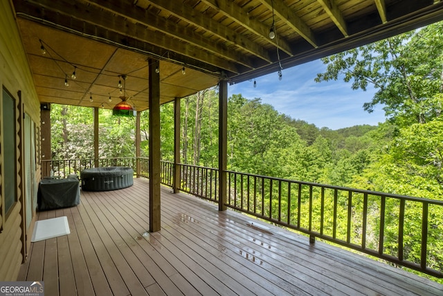 451 Pinecrest Rd, Sautee Nacoochee, GA 30571 - wooden terrace with a view of trees