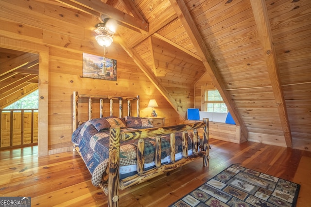 451 Pinecrest Rd, Sautee Nacoochee, GA 30571 - bedroom featuring wooden ceiling, wood walls, and wood-type flooring