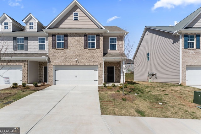 2851 Fareed St, Douglasville, GA 30135 - view of front of home featuring brick siding, concrete driveway, and an attached garage