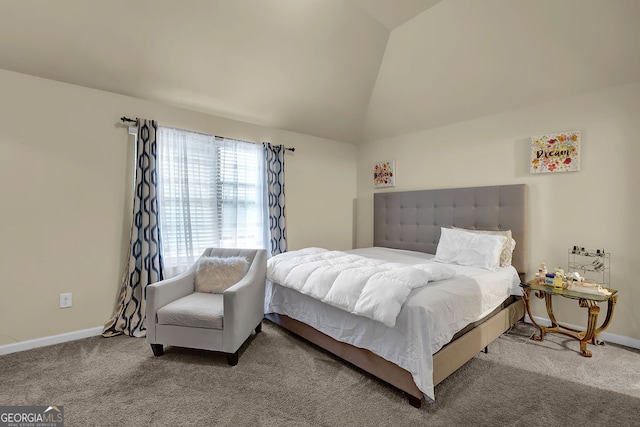 4581 Sagebrush Ct, Snellville, GA 30039 - carpeted bedroom with vaulted ceiling and baseboards