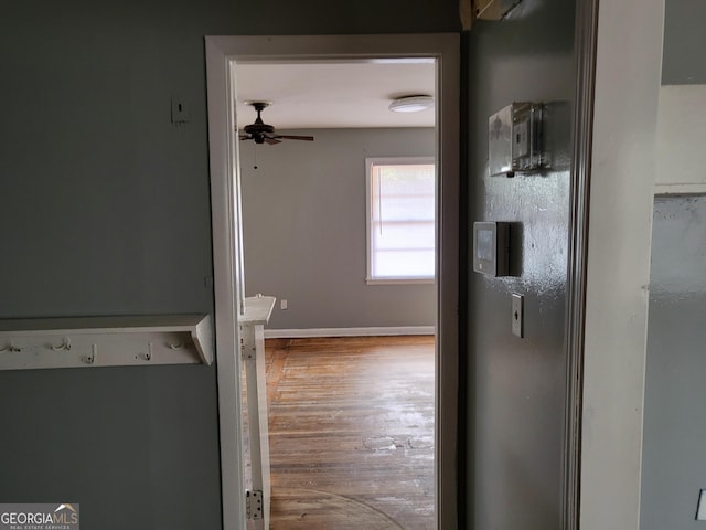 957 Astor Ave, Forest Park, GA 30297 - hall with wood finished floors and baseboards