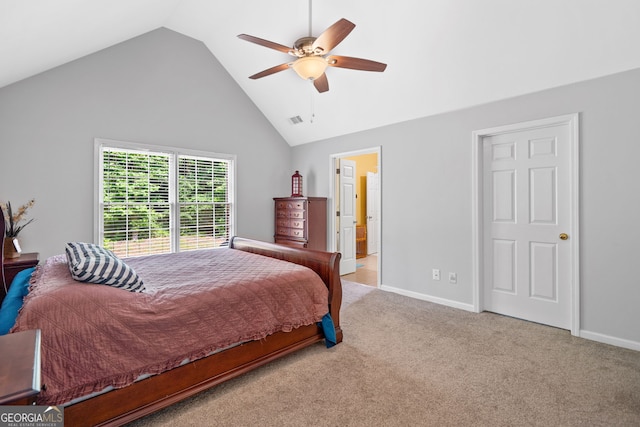 8035 Canter Ln, Alpharetta, GA 30009 - bedroom featuring lofted ceiling, carpet flooring, baseboards, and a ceiling fan