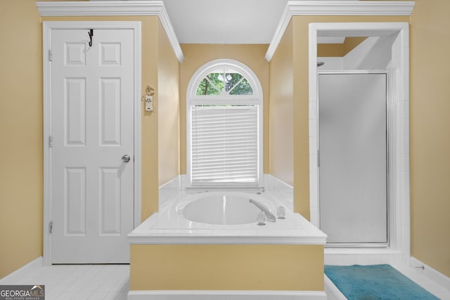 8035 Canter Ln, Alpharetta, GA 30009 - full bathroom with a stall shower and a garden tub