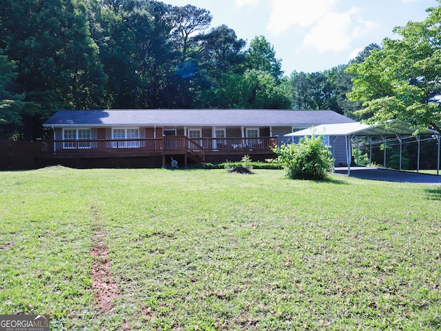 1315 Walston St, Dalton, GA 30720 - single story home featuring a deck and a front lawn