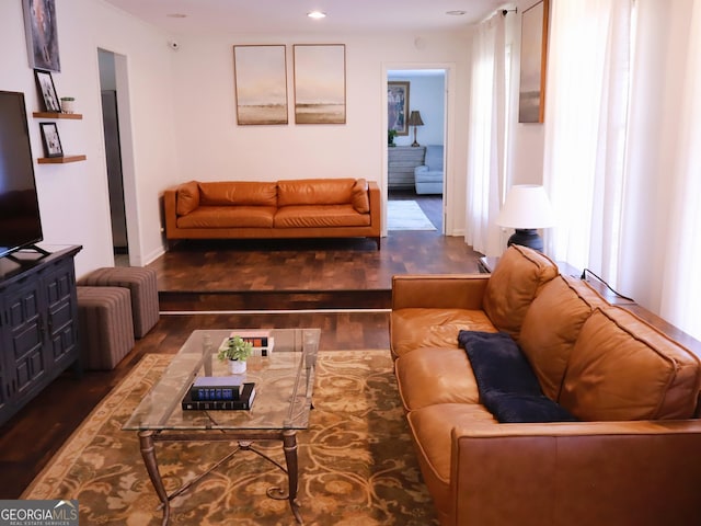 1315 Walston St, Dalton, GA 30720 - living room with wood finished floors and recessed lighting