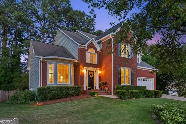 traditional-style home with brick siding