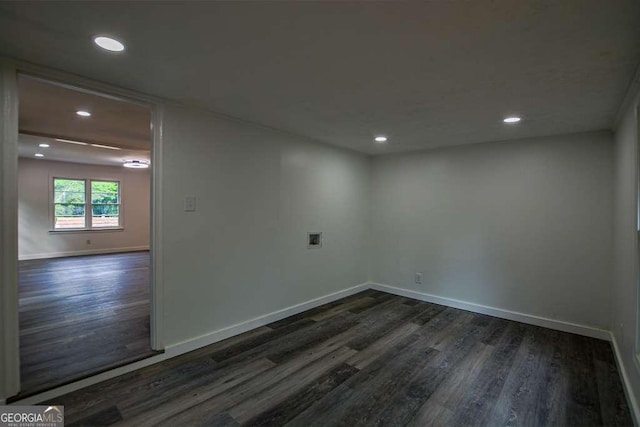 1772 Martin Pl SE, Smyrna, GA 30080 - spare room featuring dark wood-type flooring, recessed lighting, and baseboards